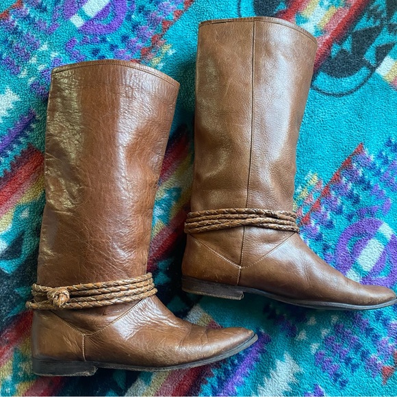 VTG US Polo Assn. Genuine Leather Riding Boots. Size 7. Pull on. Caramel Brown. - Picture 2 of 16